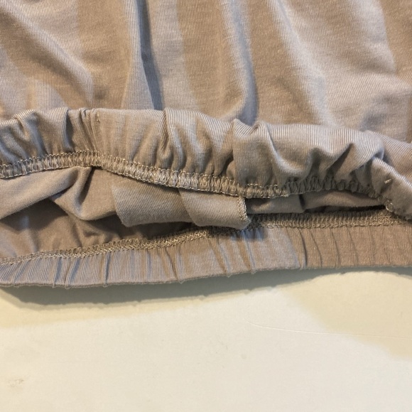 H by Halston Faux Wrap Short Sleeve Top Size M Taupe Brown Oversized Lagenlook - Picture 9 of 10